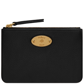 Mulberry Plaque Small Zip Coin Pouch Black